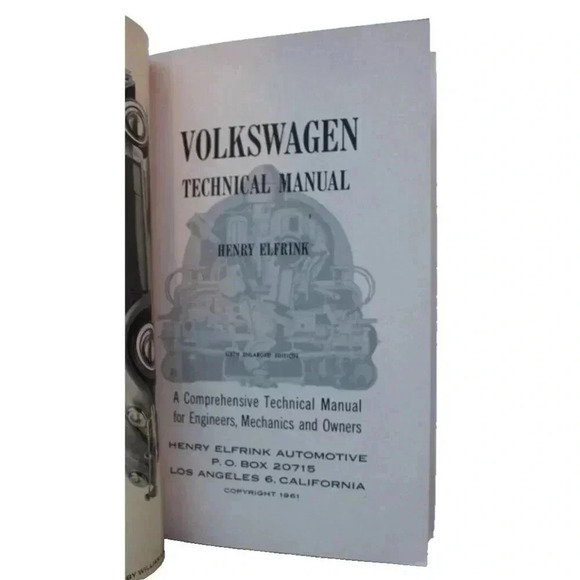 Vtg 1968 Volkswagen 1300 & 1500 Technical Manual Henry Elfrink Book - Picture 2 of 3